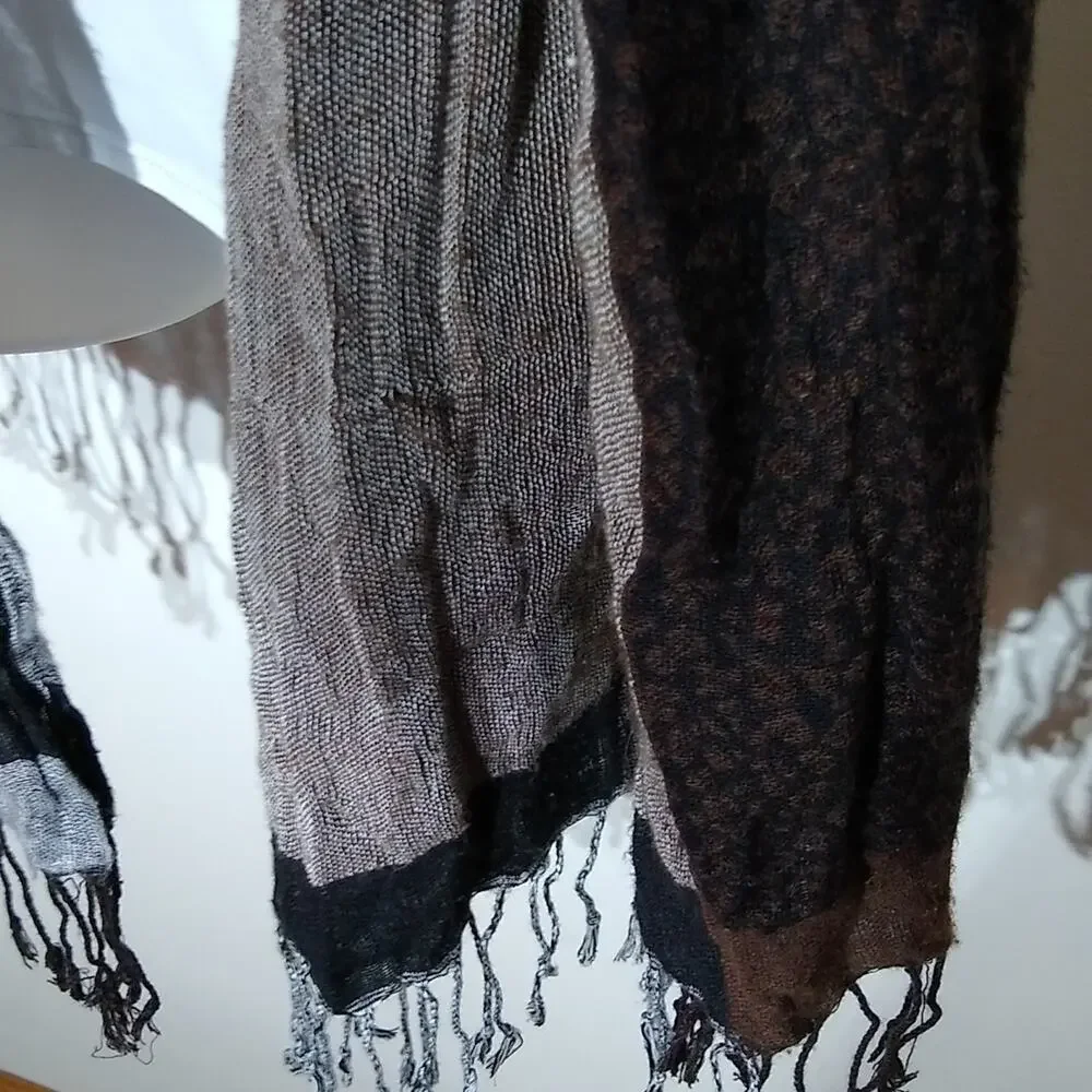 Women's Designer quilt like wrap 72X22 with fringe. Fun and Fabulous